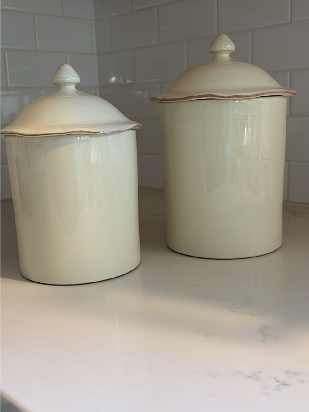 Vietri Cream Ceramic Canister Set